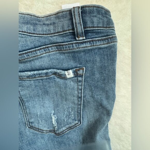 Buffalo David Bitton Faith Mid Rise Kick Flare Stretch Jeans Zip Blue Cotton 30 - Picture 5 of 16